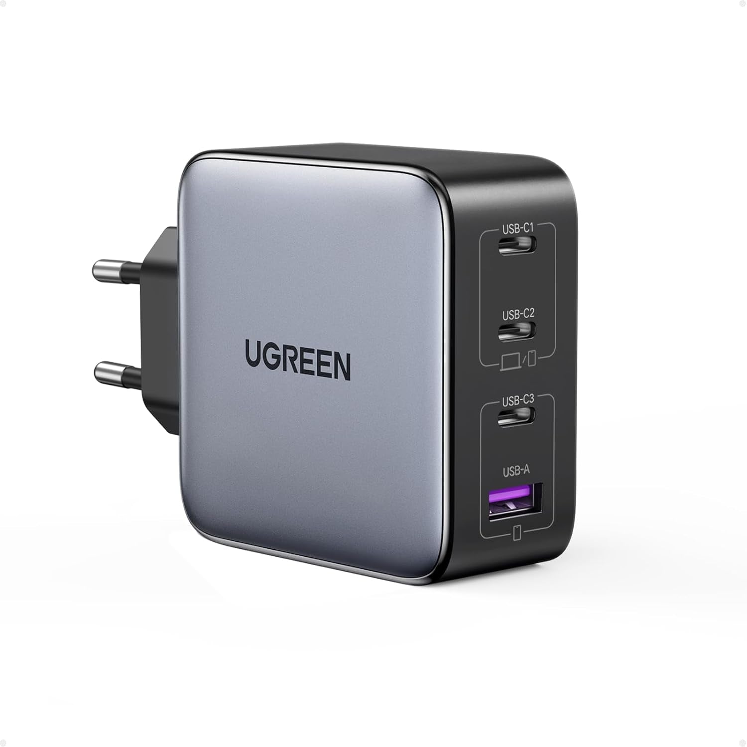 UGREEN Nexode 100W GaN USB-C 4-porttinen laturi, MacBook Pro/Air, iPad Pro, iPhone 17/16/15 -sarja, Galaxy S25/S24, Pixel 10/9, Steam Deck, Pixelbook
