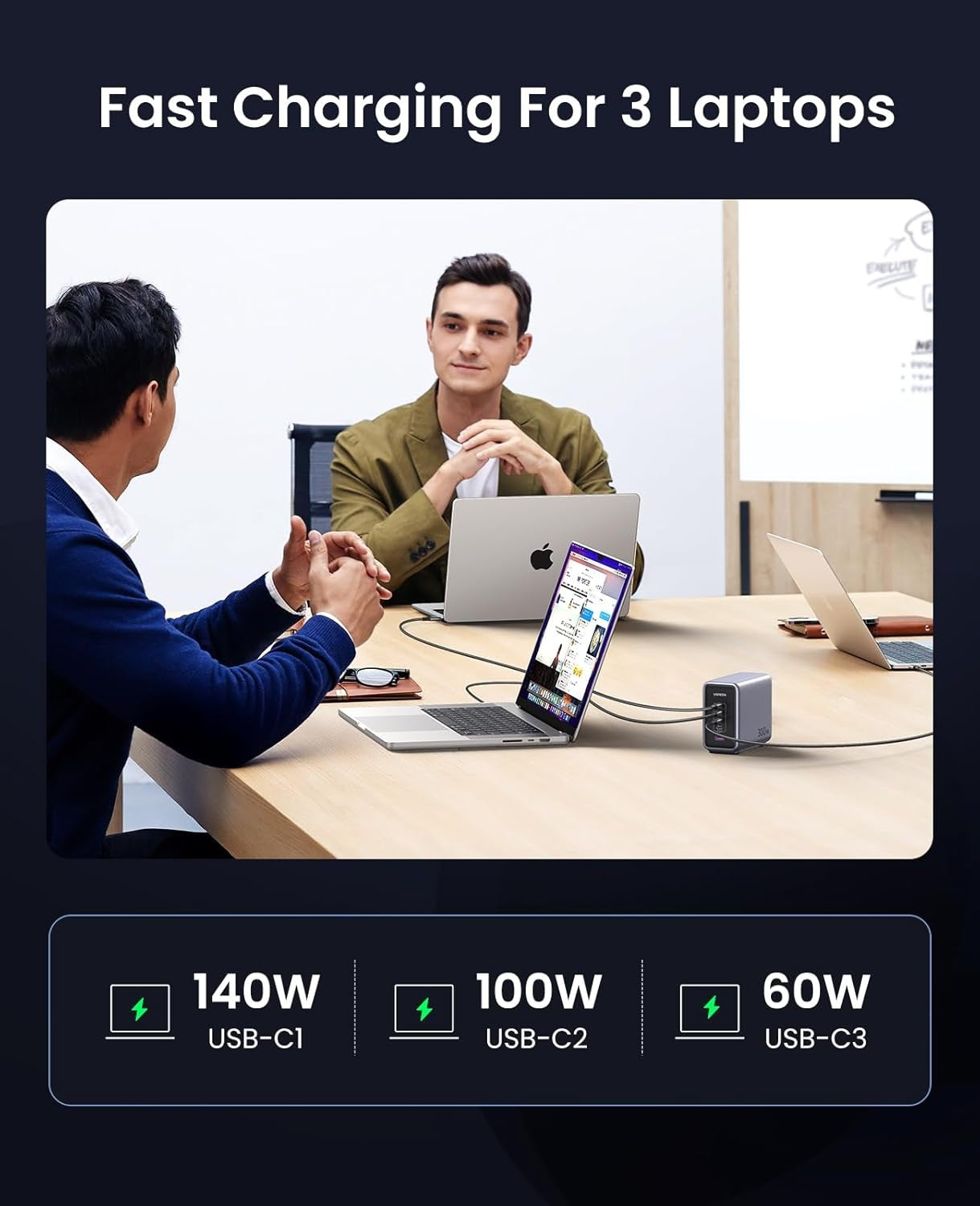 UGREEN Nexode 5-porttinen PD 3.1 300 W GaN-laturi