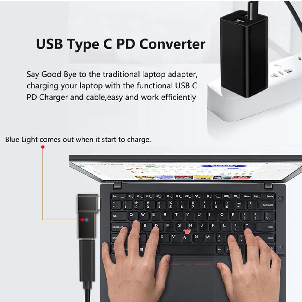 NÖRDIC USB-C–kannettavan lataussovitin, USB-C–DC-liitin, 100W PD, DC 4,5×3,0 mm HP-kannettaville