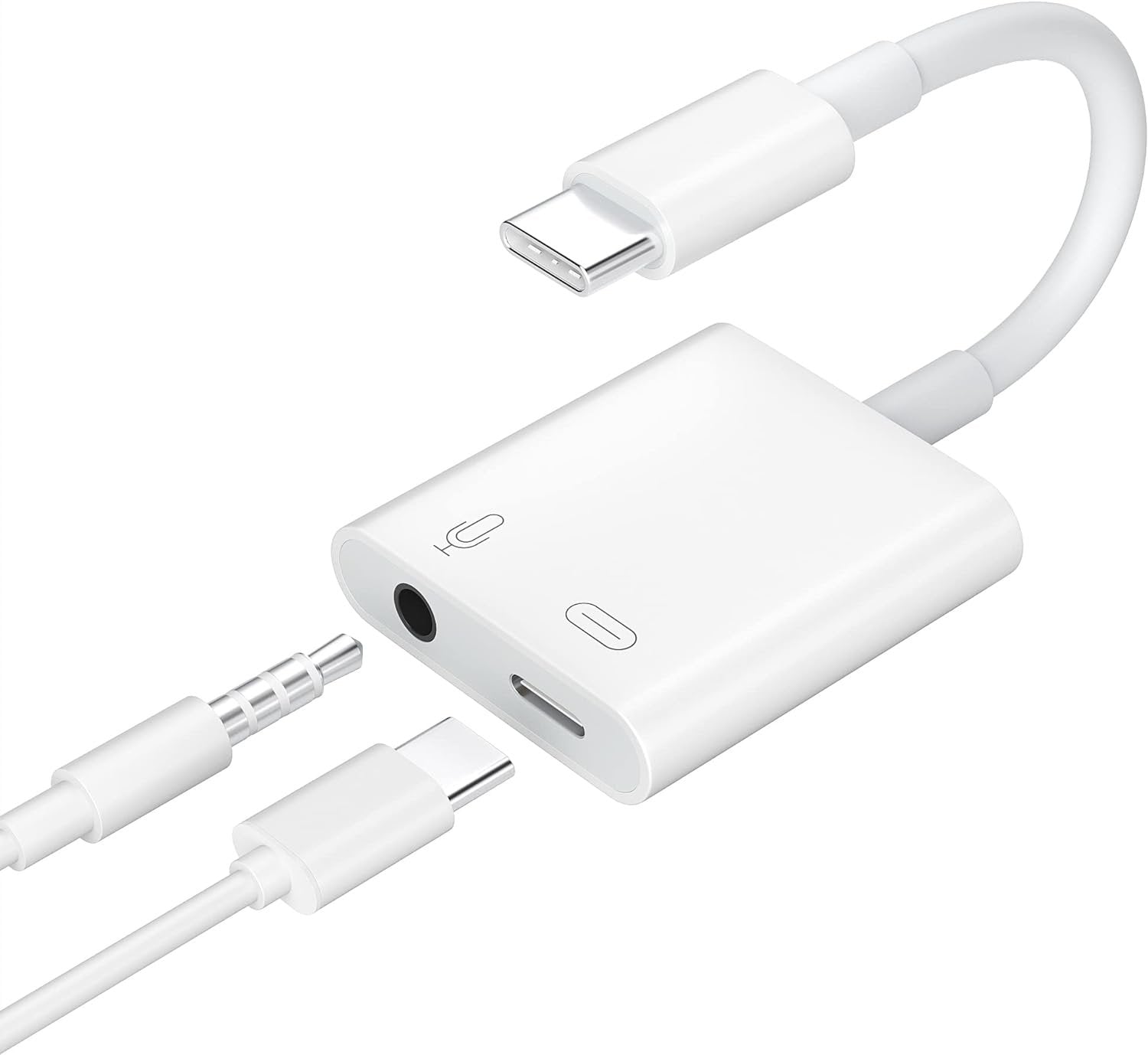 NÖRDIC USB-C - 3,5 mm audiosovitin, USB-C kuulokesovitin ja PD 60 W lataus