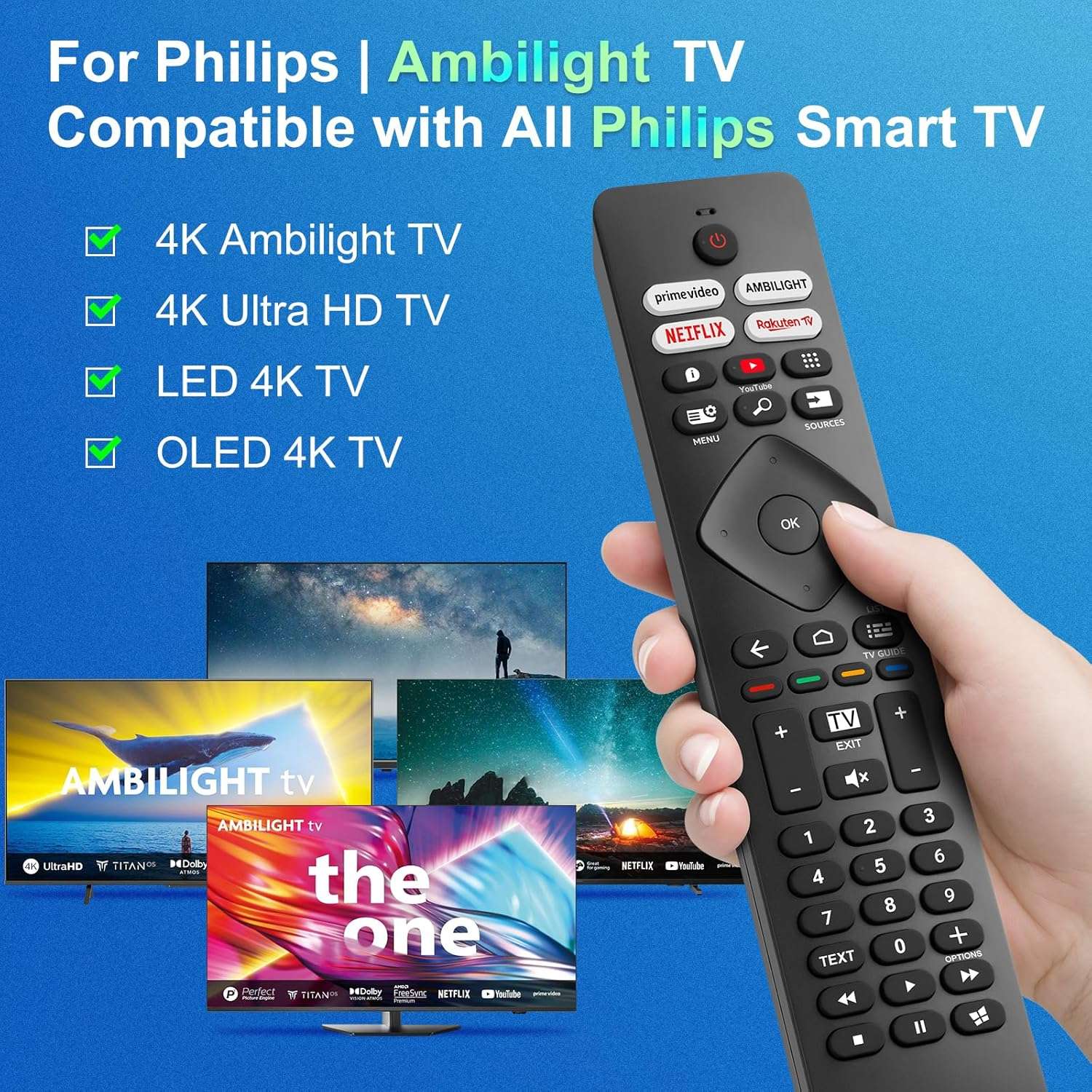Yleiskaukosäädin Philips Ambilight Smart TV -televisioille