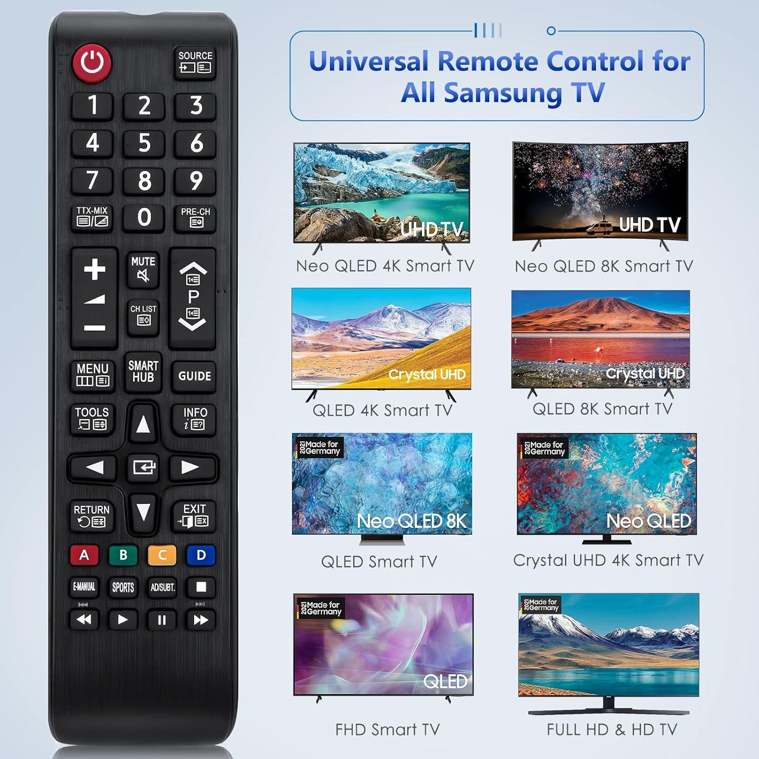 Yleiskaukosäädin Samsung Smart TV -televisioille yhteensopiva Samsungin alkuperäisten kaukosäätimien kanssa
