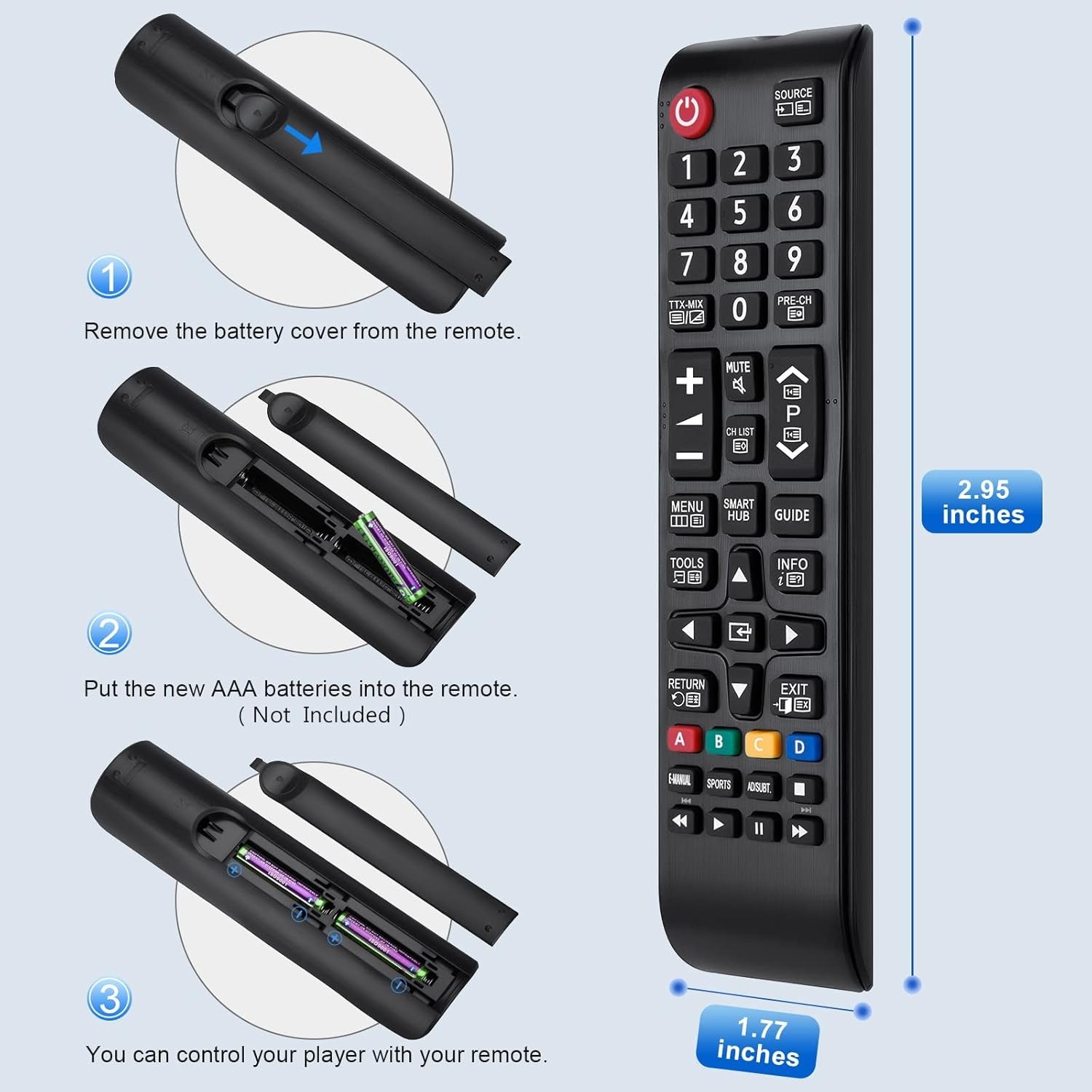 Yleiskaukosäädin Samsung Smart TV -televisioille yhteensopiva Samsungin alkuperäisten kaukosäätimien kanssa