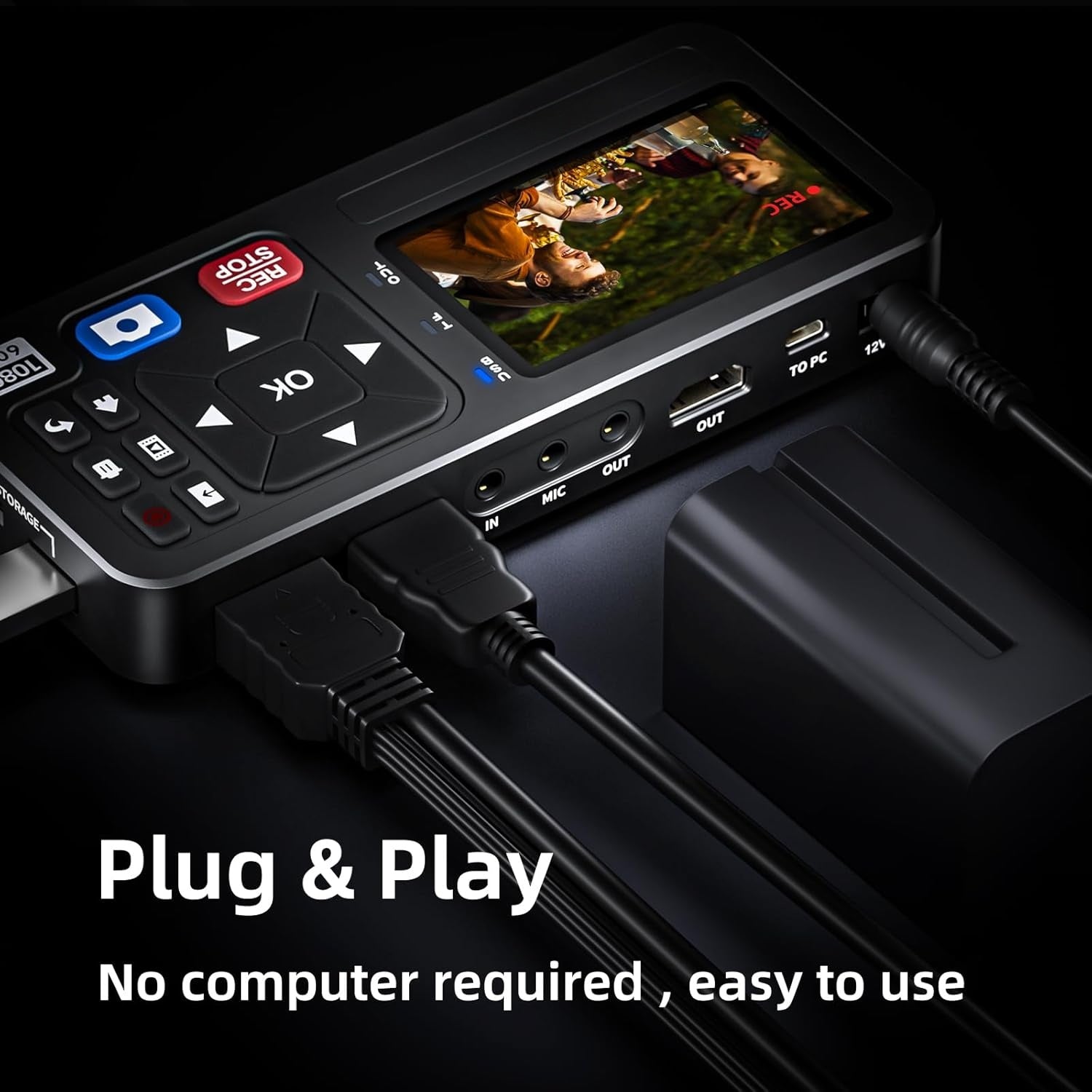 Video–digitaalimuunnin 4K HDMI/CVBS/VGA/YPBPR -tulo, videotallennin VCR-, DVD-, VHS-, Hi8- ja videokameroille – 4K-tallennus 1080P 60FPS