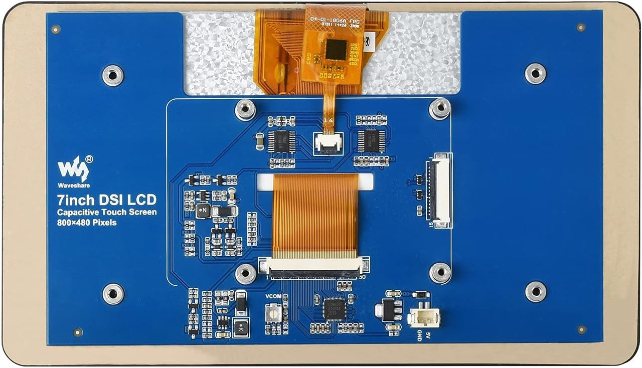 Waveshare 7 Inch Screen Capacitive Touch Display Raspberry Pi 5 4B Raspberry Pi 3B+/3B/3A+ CM3/3+/4 and VisionFive2 Core3566, 800 × 480 Resolution with DSI Interface
