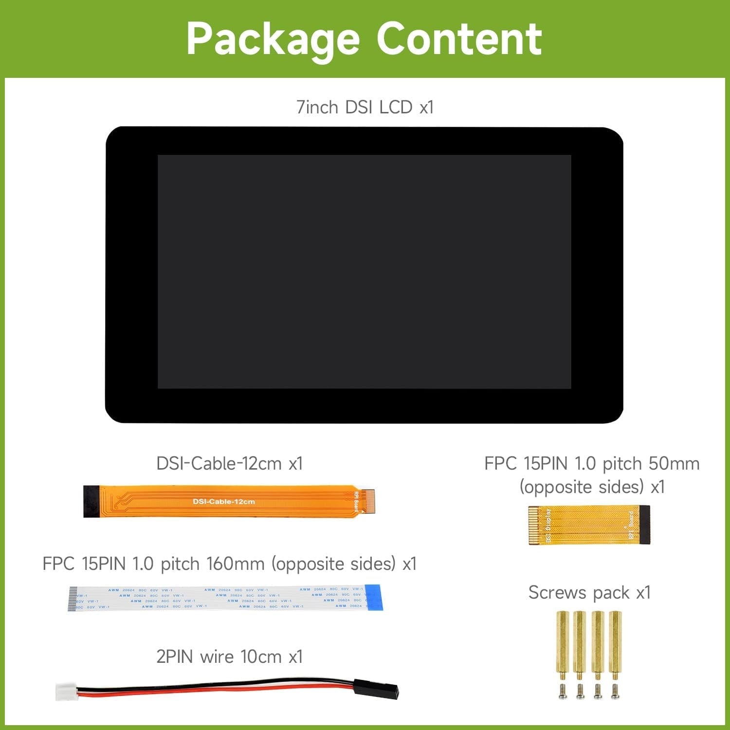 Waveshare 7 Inch Screen Capacitive Touch Display Raspberry Pi 5 4B Raspberry Pi 3B+/3B/3A+ CM3/3+/4 and VisionFive2 Core3566, 800 × 480 Resolution with DSI Interface