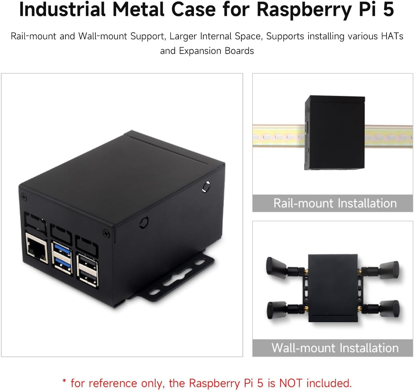 Waveshare Industrial Grade Metal Case (D) for Raspberry Pi 5