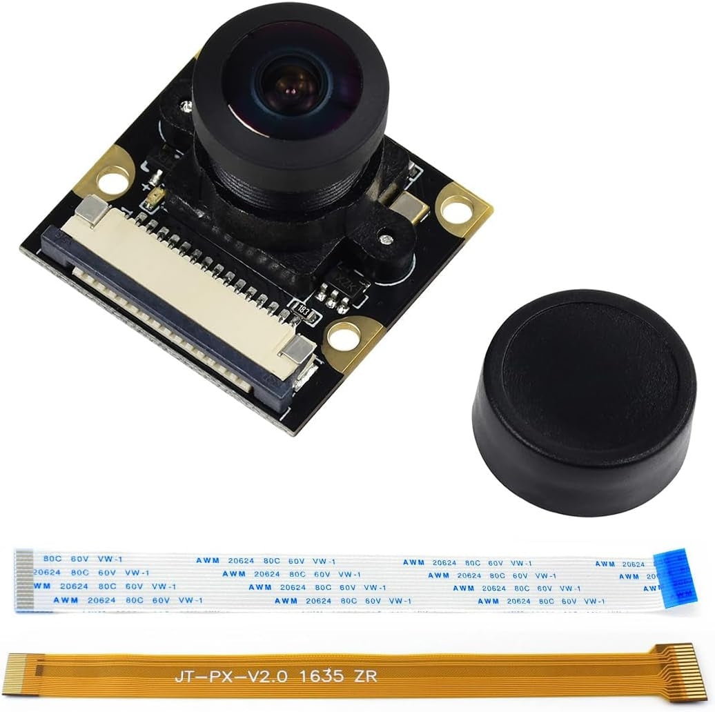 Waveshare Raspberry Pi Camera Module Kit 1080p kalansilmäobjektiivilla ja laajemmalla kuva-alalla kaikille Raspberry Pi -versioille