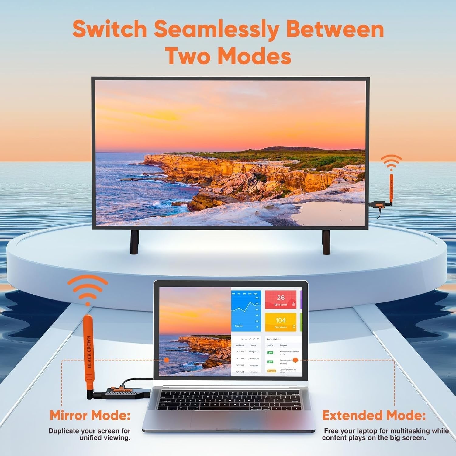 NÖRDIC Langaton HDMI-laajennin Lähetin & Vastaanotin 150m, 1080P@60Hz Full HD, 5G Plug & Play