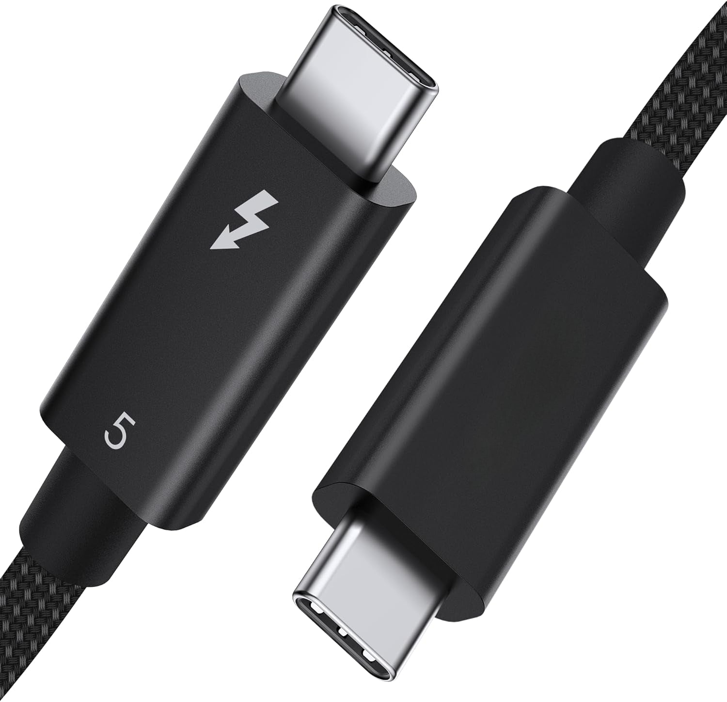 NÖRDIC 1m Thunderbolt 5 -kaapeli Intel-sertifioitu, 80Gbps tiedonsiirto, 120Gbps kaistanleveys, 240W lataus, Kaksi 8K-näyttöä, Yhteensopiva MacBook M4 TB4/DP2.1/USB4 kanssa